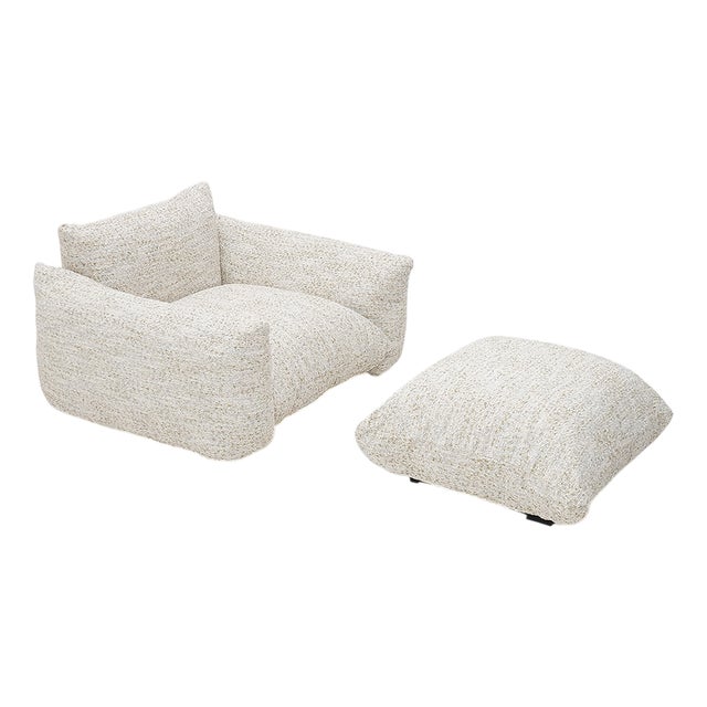 Set of Marenco Chair with Pouf by Mario Marenco for Arflex, 1970s For Sale