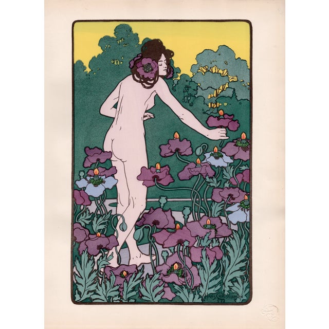 Hans Christiansen, L'Heure du Berger, Nude, 1898, Lithograph on Paper For Sale - Image 11 of 12