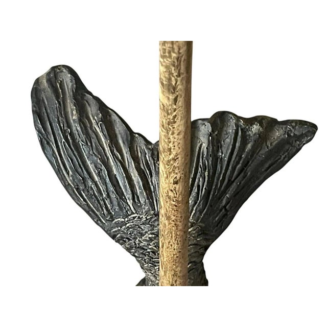 Bronze Vintage Mid-Century Modern Limited Edition Bronze Koi Fish Lamp - Stamped Caww and Numbered For Sale - Image 8 of 13