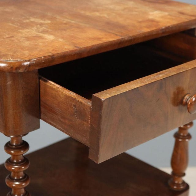 19th Century 19th Century Antique Louis Philippe Nightstands in Walnut, Italy, Set of 2 For Sale - Image 5 of 12