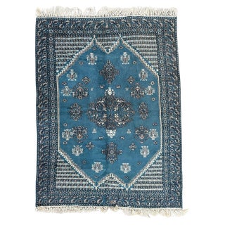 Vintage Rustic Moroccan Rabat Rug, 1960s For Sale
