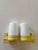 Sigvard Bernadotte Model 6070 Wall Lights in Yellow Porcelain and Opaline Glass by Sigvard Bernadotte for Ifö, 1960s, Set of 2 For Sale - Image 4 of 12