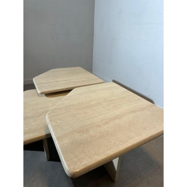 Vintage Travertine Nesting Tables, Set of 3 For Sale - Image 6 of 8