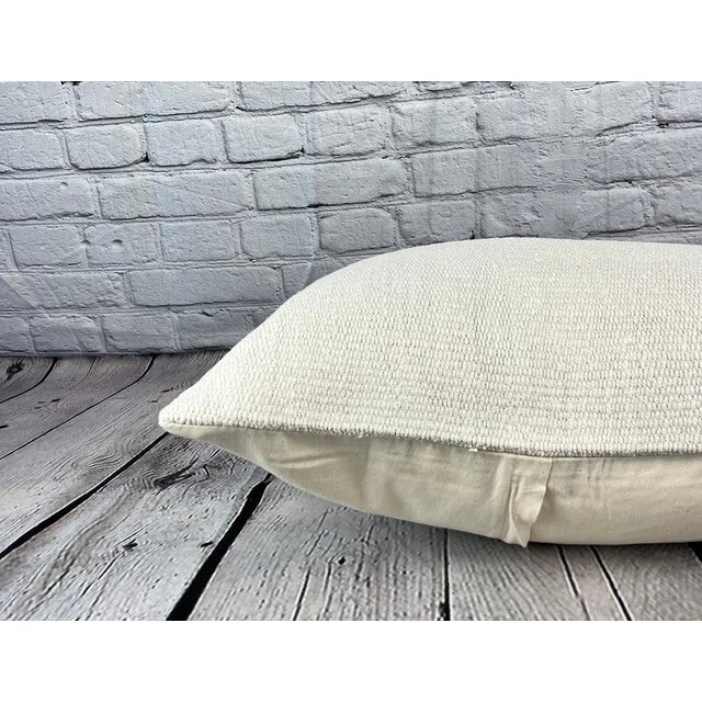 16 x 24 Hemp Pillow Turkish Cushion Natural White Pillow Cushion Cover For Sale - Image 4 of 4