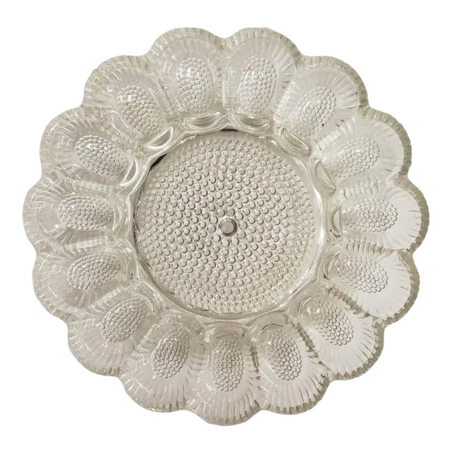 Vintage Clear Indiana Glass Hobnail Deviled Egg Tray Plate Platter For Sale