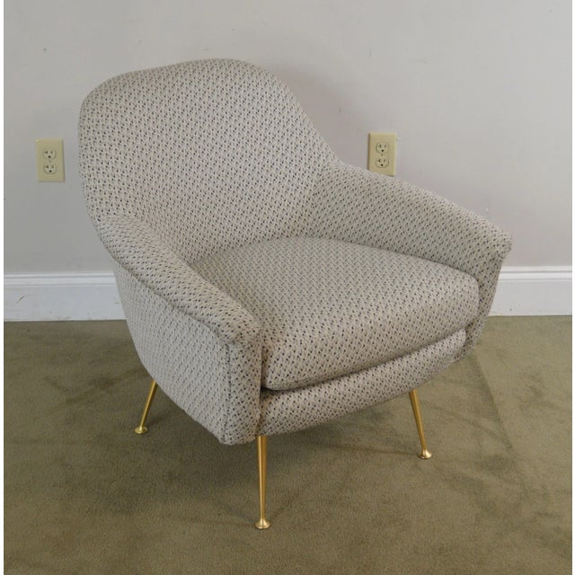 High Quality Custom Upholstered Lounge Chair with Brass Legs