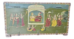 19th Century North Indian Rajasthan Painted Wedding Chest