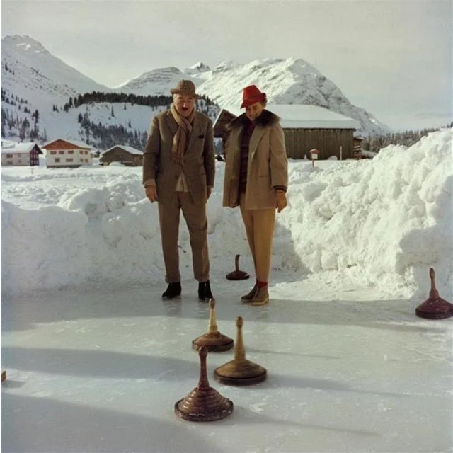 Curling 1961 by Slim Aarons Slim Aarons Limited Estate Edition Heinrich Dite and Leonie Heller play a variety of curling...