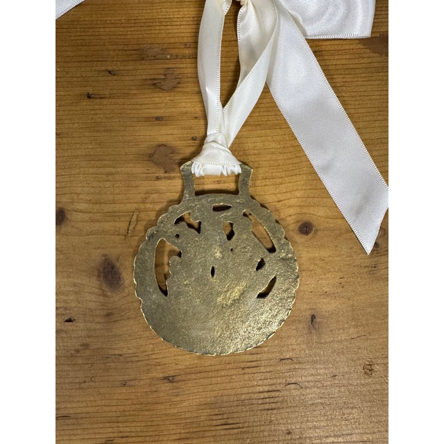 English Vintage English Horse Brass Ornament For Sale - Image 3 of 3