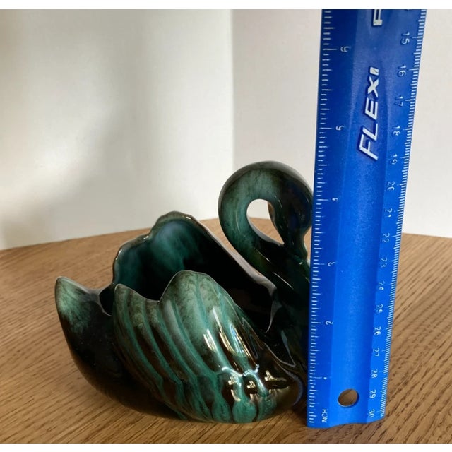 Vintage MCM Blue Mountain Canada Pottery Swan Black Planter For Sale In Orlando - Image 6 of 6