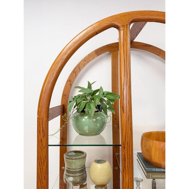 Danish MCM Bentwood Display Shelf Glass Shelves Vintage Etagere Bookcase For Sale - Image 13 of 13