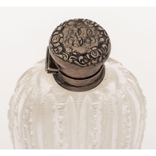Collection of Three American Art Nouveau Silver and Cut Crystal Flasks For Sale - Image 13 of 15