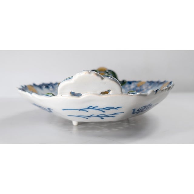19th Century Dutch Delft Faience Bowl With Polychrome Pierced Design For Sale - Image 12 of 16