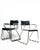 A set of 4 vintage cantilever chairs with a clean architectural silhouette, combining a polished chrome tubular frame with...