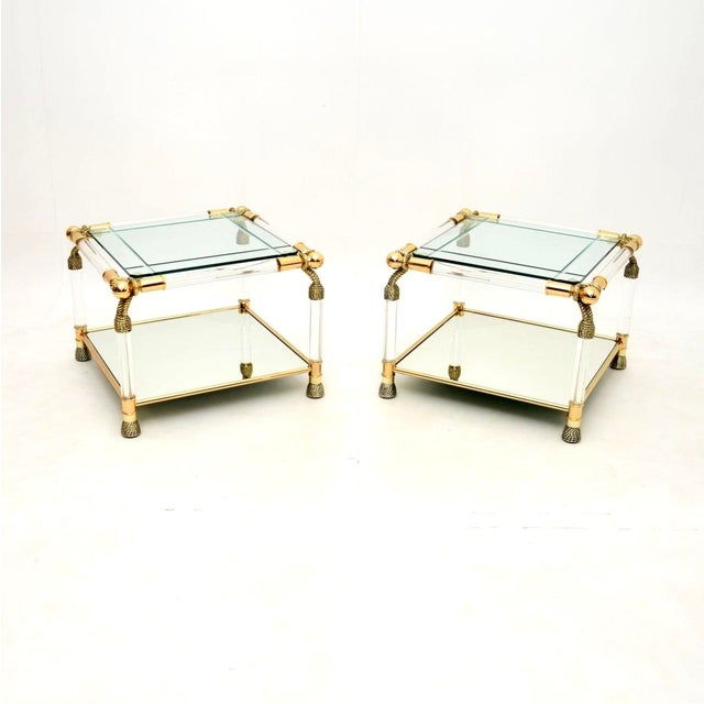 Vintage Spanish Acrylic and Glass Side Tables from Curvasa, 1970s, Set of 2 For Sale - Image 10 of 10
