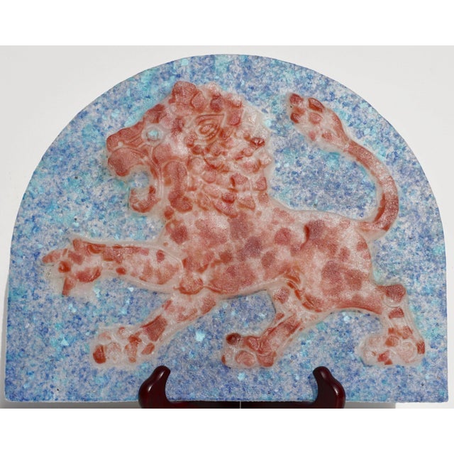 Another rare pate de verre item by Henri Cros in collaboration with his son Jean Cros. A very nice size at 10.75 Inches by...