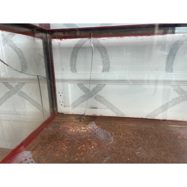 Early 20th Century Antique Metal & Glass Medical Cabinet With Industrial/Eiffel Tower Vibe For Sale In Saint Louis - Image 6 of 7