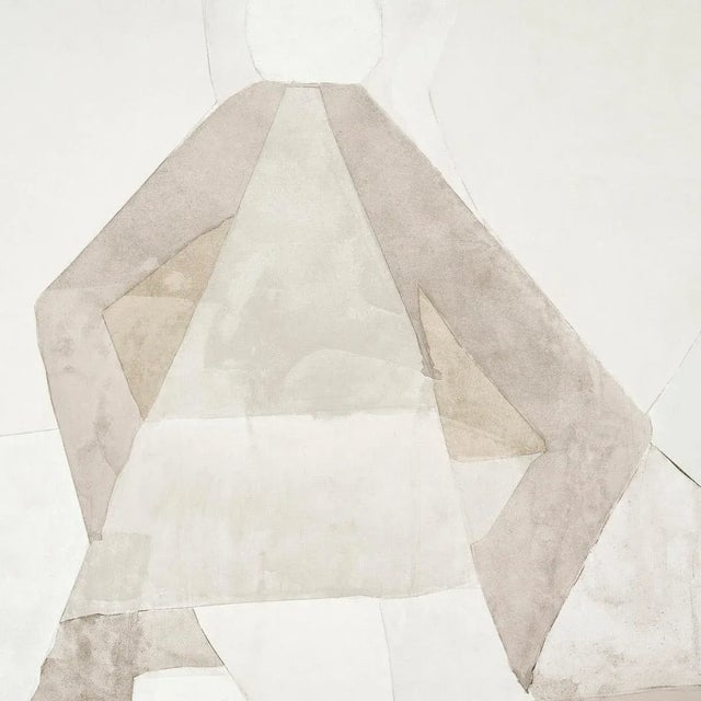 Contemporary Schumacher x Peg Norriss Steps Panel Set in Argil & Stone - 2 Panels For Sale - Image 3 of 4