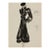 Vintage French Fashion Art Print – Black Bow Coat Illustration, 30" X 40" For Sale