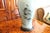 Large Japanese Celadon Blue and Gilt Peacock Vase Adapted Into a Lamp For Sale - Image 12 of 16