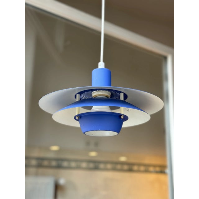 Vintage Blue Viola Pendant Lamp from Jeka, 1970s For Sale - Image 11 of 11