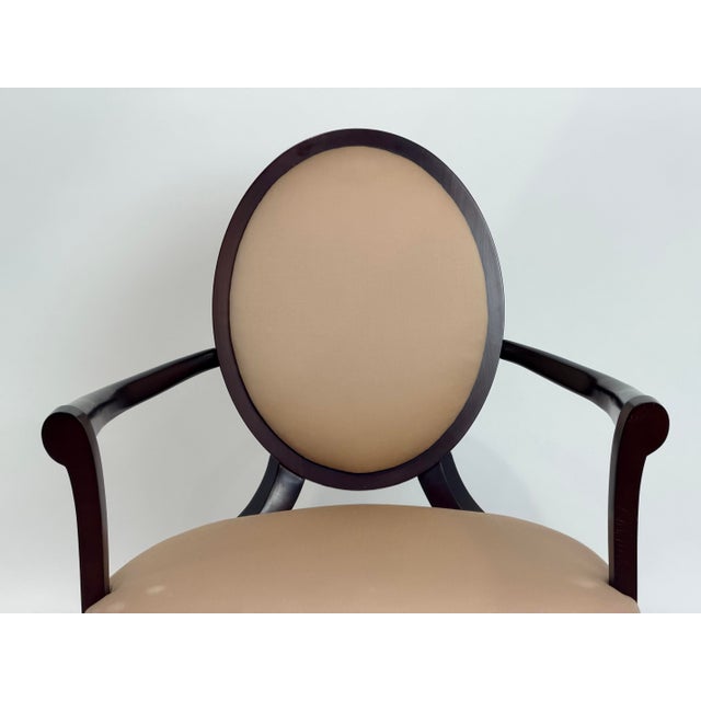 Barbara Barry for Baker Medallion Back Upholstered Armchair For Sale In New York - Image 6 of 9