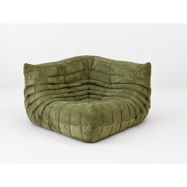 Olive Togo 2-Seater Sofa and Corner Seat by Michel Ducaroy for Ligne Roset, 2019, Set of 2 For Sale - Image 13 of 18