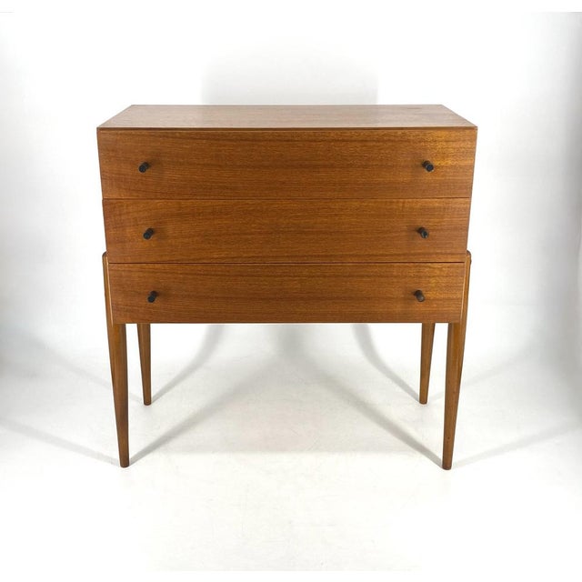 Mid-Century Modern Small Teak Chest of Drawers, Germany, 1950s For Sale - Image 3 of 17