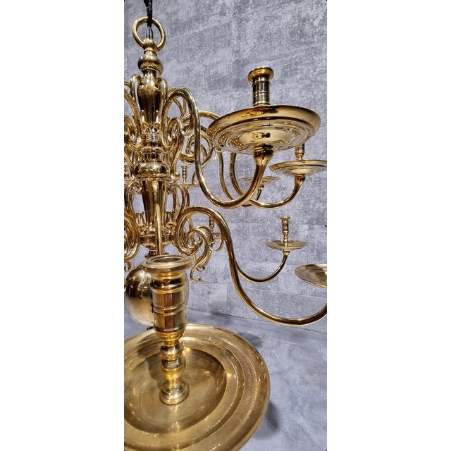 17th Century Dutch Brass Chandelier Candleholder For Sale - Image 4 of 18