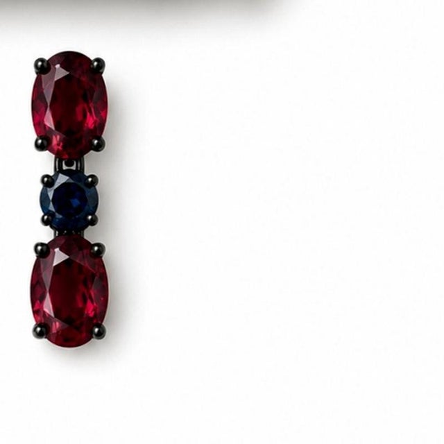 Portuguese Black and Red Earrings, Set of 2 For Sale - Image 5 of 6