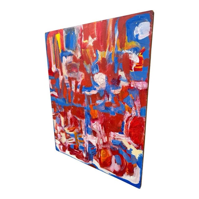 An exceptional original Abstract Expressionist painting by Rosemary Topp (1939–2004), an accomplished San Francisco Bay...