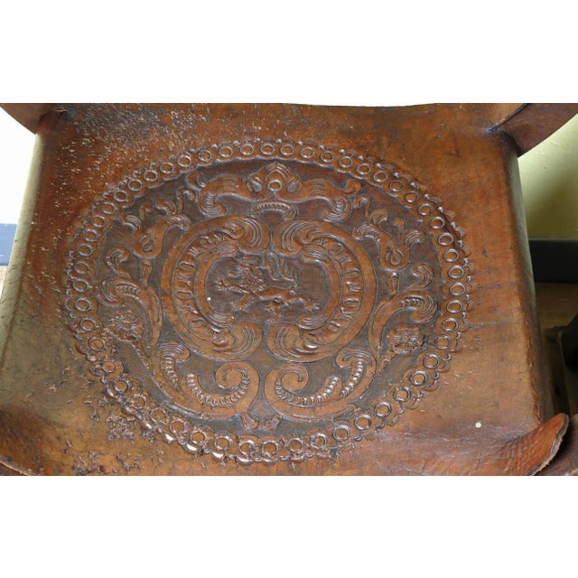 1970s Pair of Spain Wood and Leather Side Chairs For Sale - Image 10 of 13