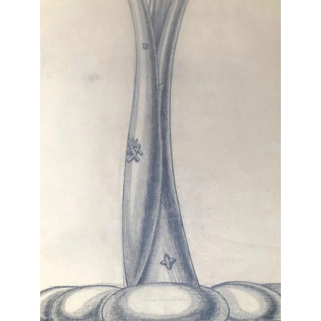 Paper Drawing for a Table Lamp by Robert Gerlach, 1915 For Sale - Image 7 of 10