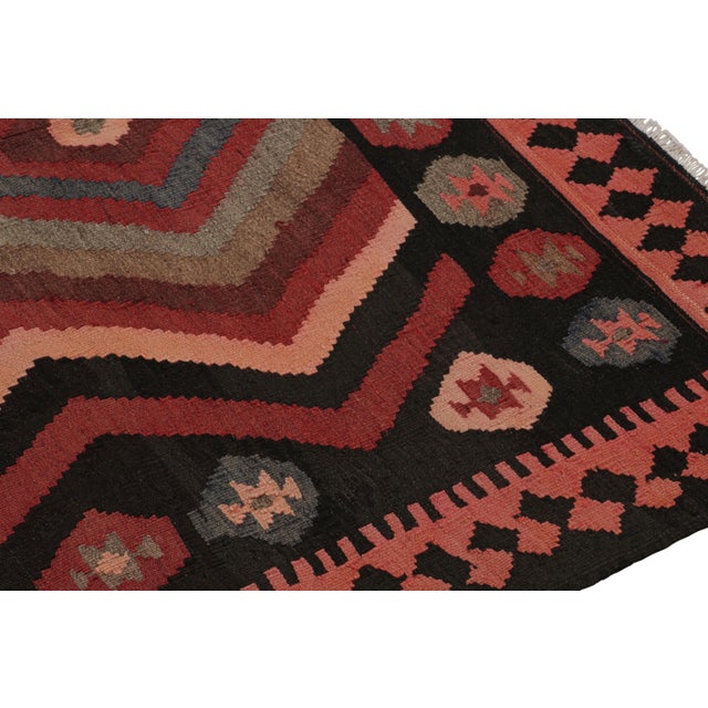 1950s 1950s Vintage Afghani Tribal Kilim Rug With Geometric Patterns For Sale - Image 5 of 7