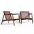 Lawrence Peabody for Richardson Nemschoff Mid Century Ebonized Walnut and Cane Lounge Chairs - Pair Each chair measures:...