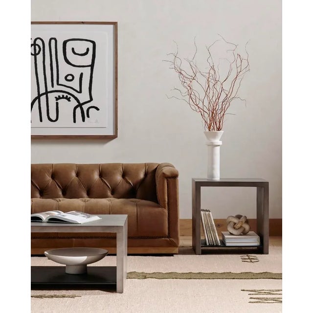 Sculpture Materials Four Hands Hugo End Table, Dark Grey For Sale - Image 7 of 8