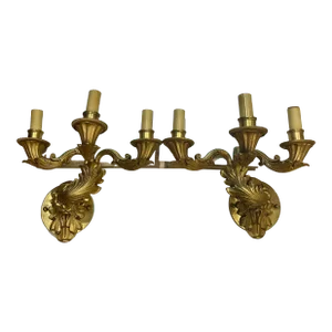 Pair of French Louis XVI Style Gilt Bronze Electrified Wall Sconces
