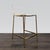 Clear acrylic stool with gold legs. Brand: CB2. Original Price: $299. Dimensions (in): 18W x 16D x 34H.