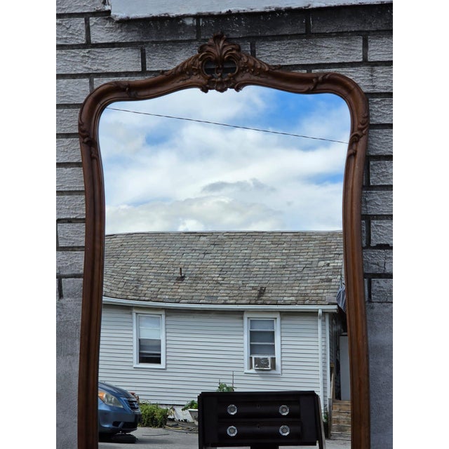 Brown 19th Century French Walnut Hallway Mirror. For Sale - Image 8 of 16