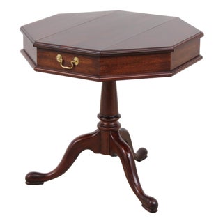 Henkel Harris Mahogany Octagon Lift Top Table For Sale