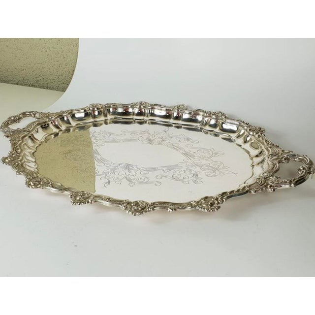 Silver Spanish Rococo Silver Serving Tray, 1950s For Sale - Image 8 of 8