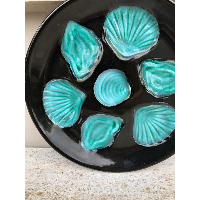 Mid-Century Modern C.1950 French Majolica Oyster Plate For Sale - Image 3 of 6