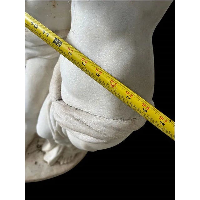 Stone 1900-1909 Italian Marble Figure of Two Lovers 44 Inches Tall. For Sale - Image 7 of 8