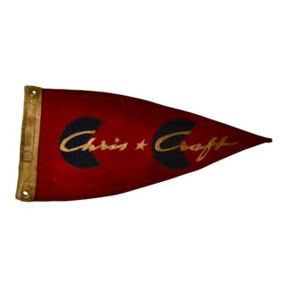 Vintage Chris Craft Boat Flag Pennant Framed For Sale