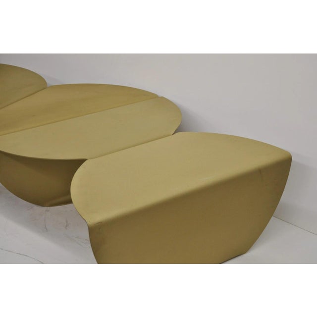 Late 20th Century Vintage Biomorphic Torch Cut Steel Metal "Fortune Cookie" 2 Part Coffee Table For Sale - Image 5 of 18