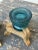Vintage Make-Do Hemingray Glass Insulator Candleholders With Laminated Wood Bases, a Pair, Circa Mid 20th Century For Sale - Image 14 of 18
