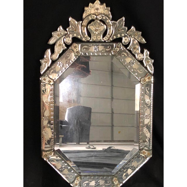 Antique Etched Glass Mirror Chairish