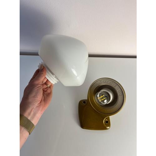 Model 6030 Wall Lamp in Olive by Sigvard Bernadotte for Ifö For Sale - Image 9 of 11