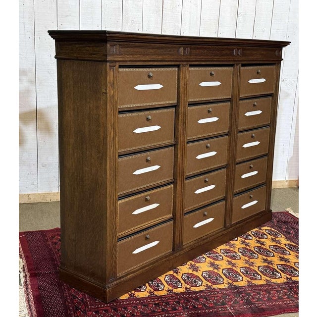 20th Century Oak Filing Cabinet by Chalmette Paris-Brussels For Sale - Image 18 of 18