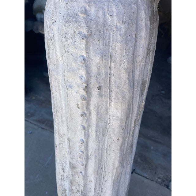 Antique White 1940's Concrete "Bird Girl" (Peasant Girl) Bird Feeder 47" Tall From Augusta Georgia Estate For Sale - Image 8 of 13